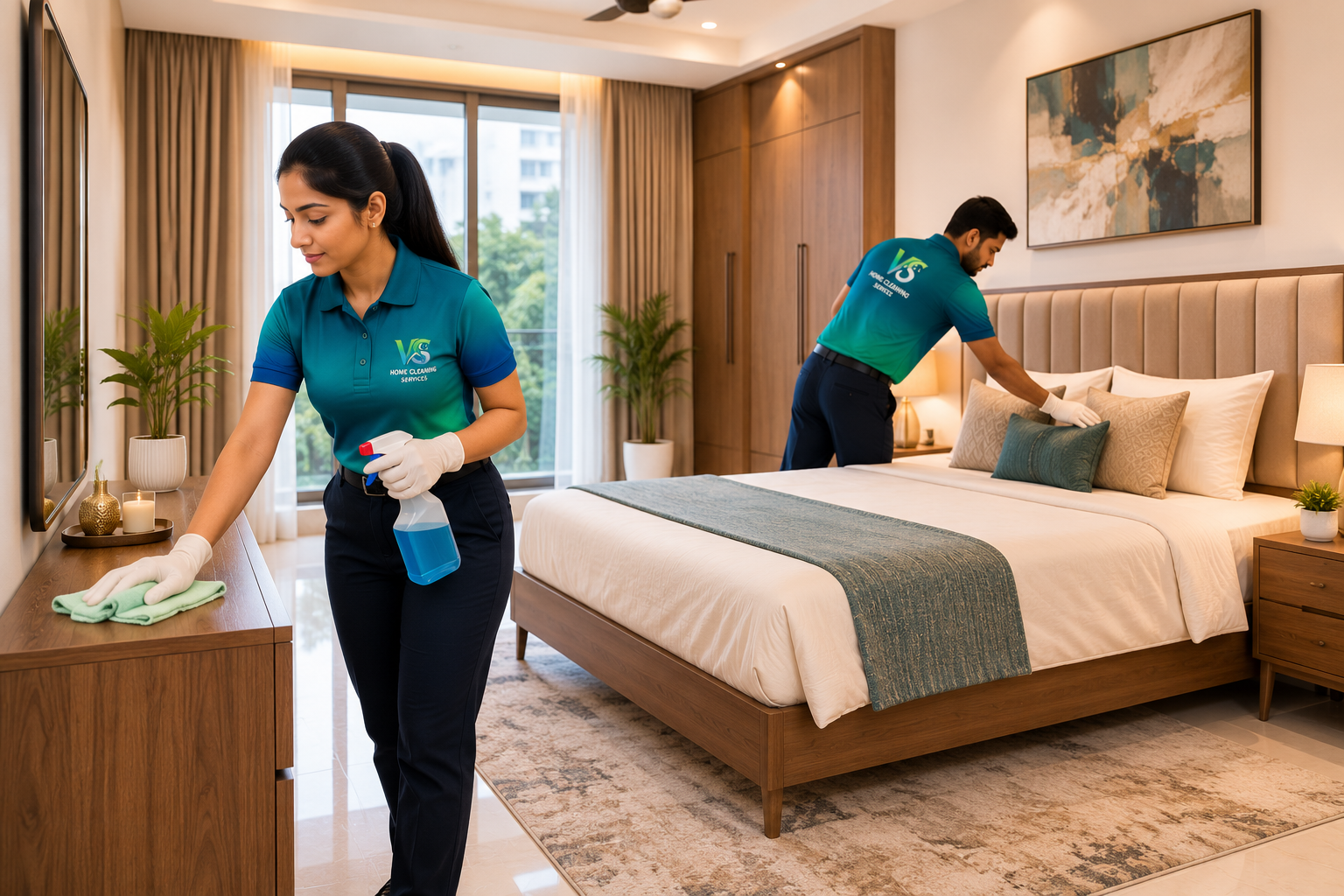 Room cleaning by VS Home Cleaning Services